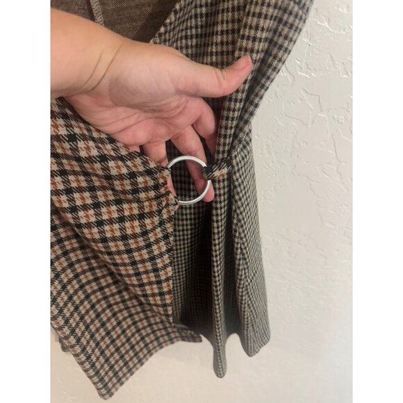 Stitch & Pine Wrap Front Buckle Plaid & checkered Mini Dress - Picture 5 of 9